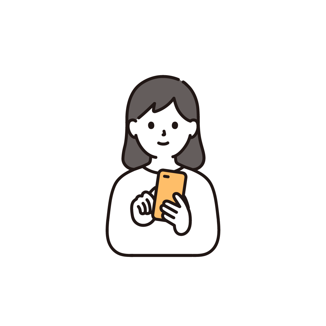 スマホ予約の人物イラスト