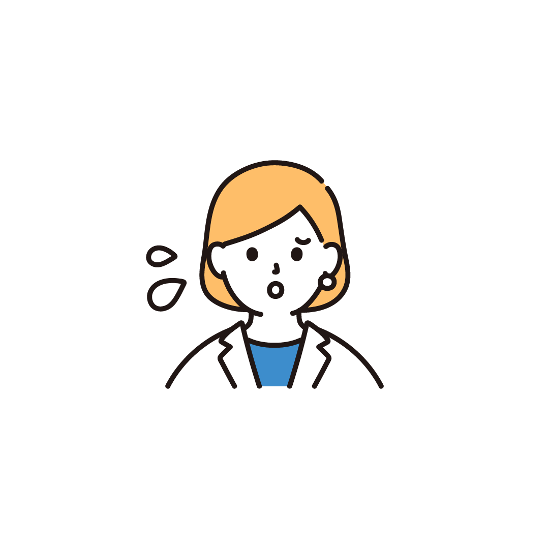不安そうな人物イラスト
